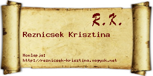 Reznicsek Krisztina névjegykártya
